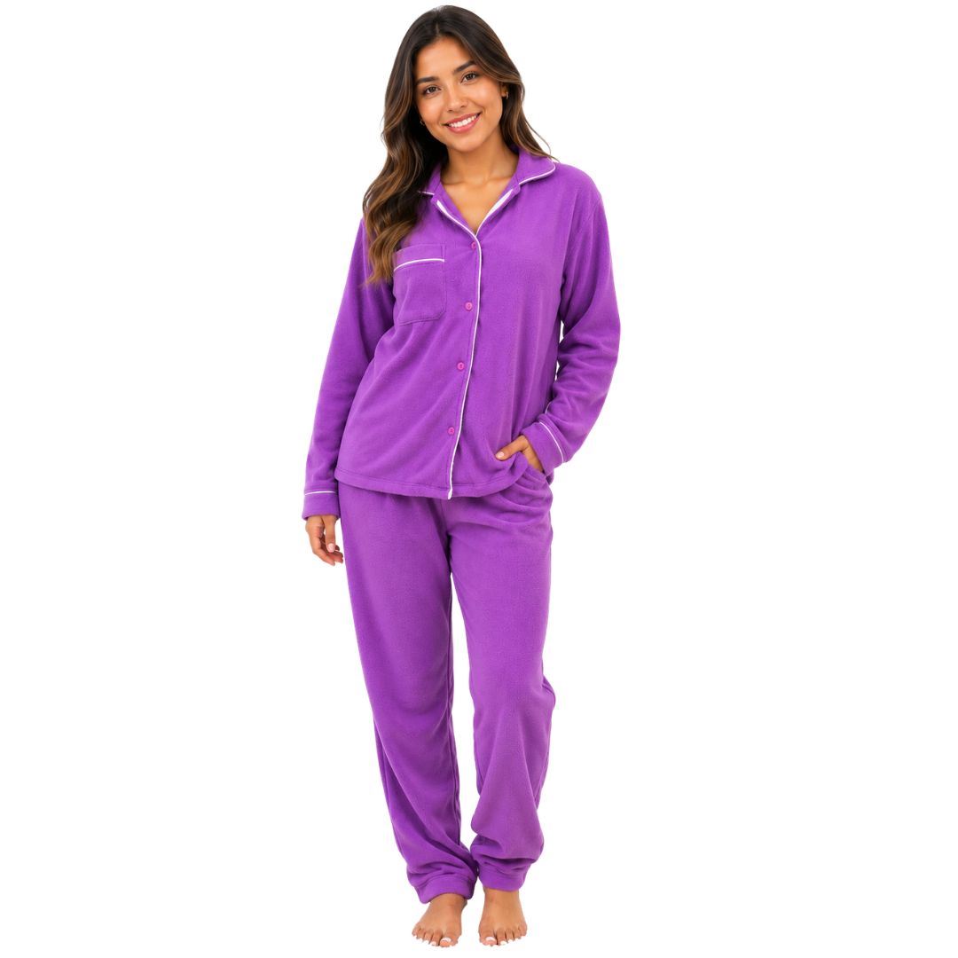 Pijama polar dama camiseta + pantalón